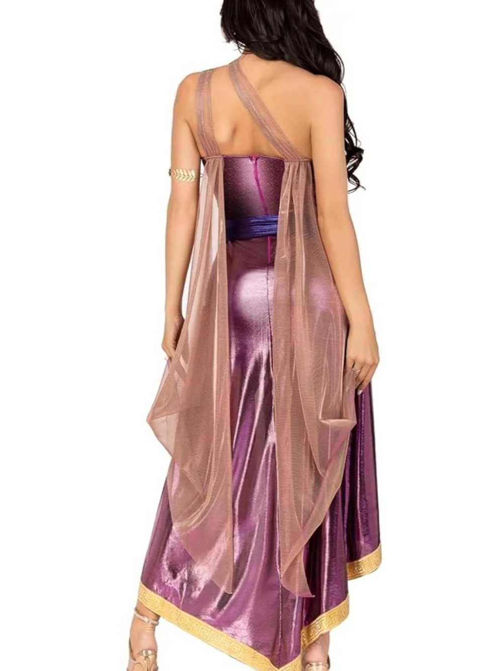Women's 3 Pc Amethyst Goddess Costume With Sash and Headband - Picture 2 of 11